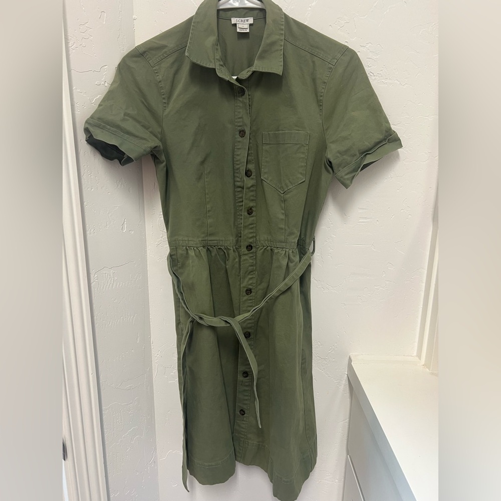 J. Crew Green Dress with Elegant Design